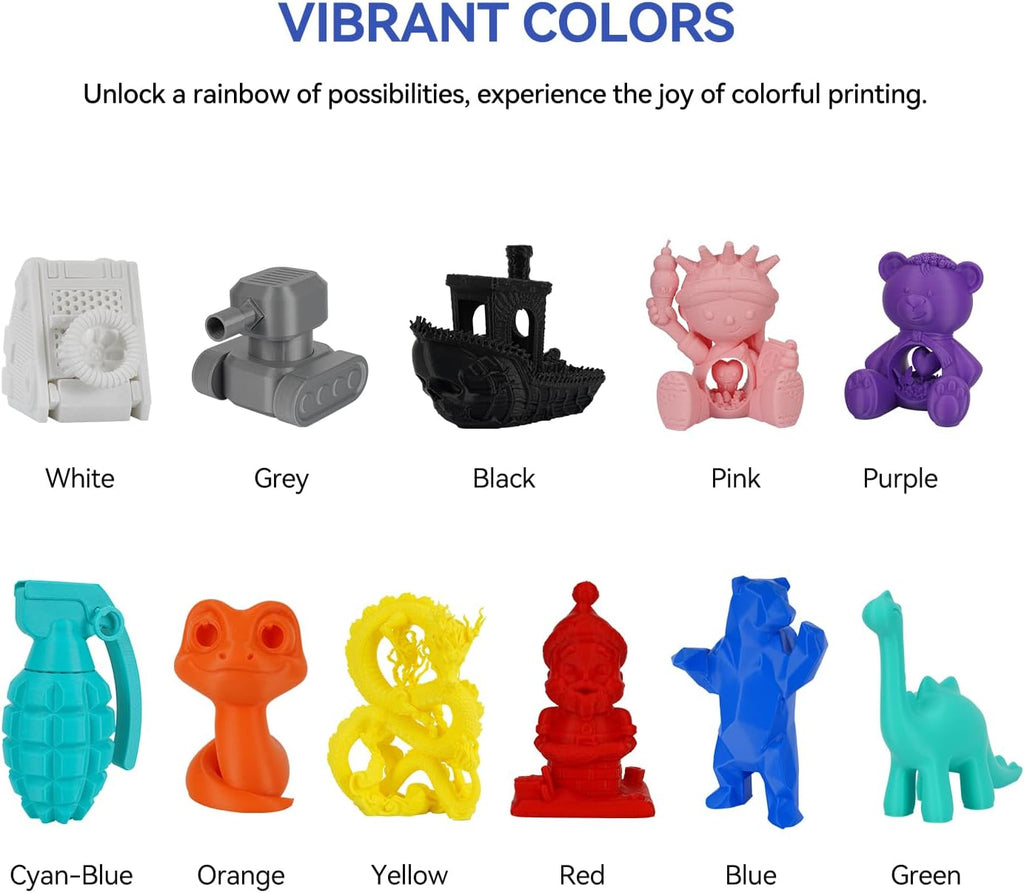 Kingroon High Speed PLA Bundle 3D Printer Filament 1.75mm, 3D Printer Rapid Filament for 30-600mm/s Hyper Printing Filament, Dimensional Accuracy +/- 0.03 mm, 10 kg Plastic Spool (22lbs（Mixed Colors）