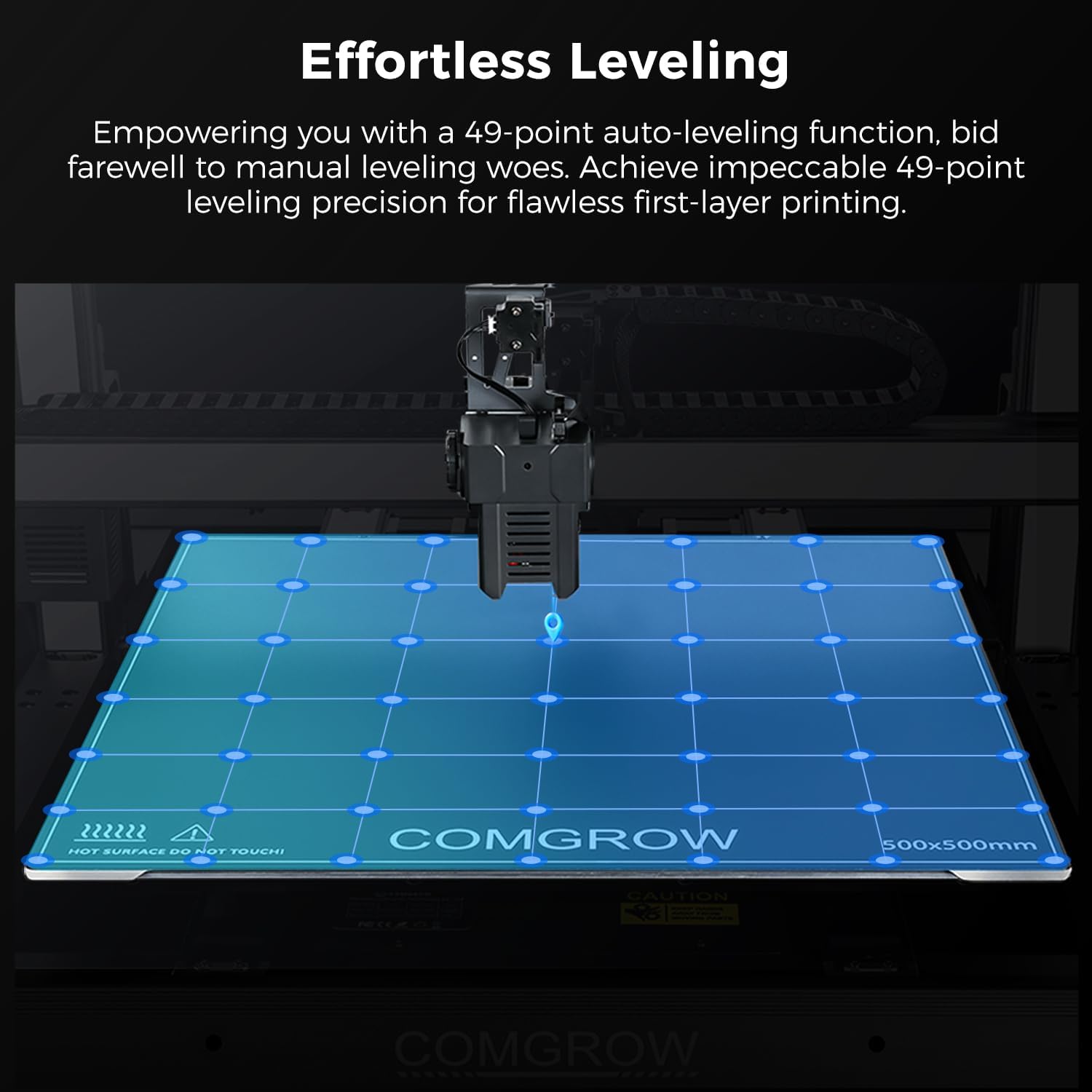 Sovol T500 3D Printer Max Speed up to 500mm/s, Upgraded with 7'' Klipper Touch Screen 300℃ High Temp Hotend 95% Pre-Assembly 49-Point Auto Leveling 19.68 * 19.68 * 19.68in