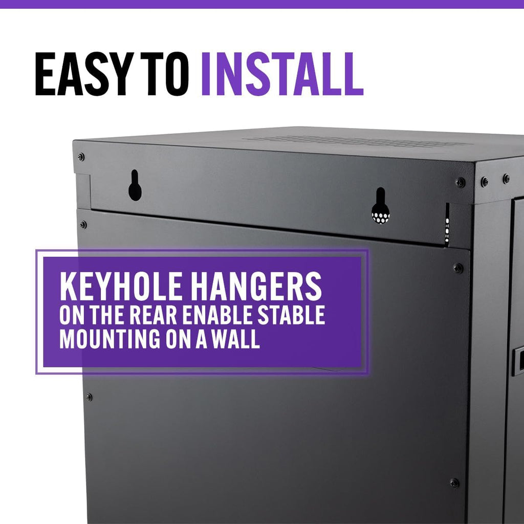 On-Stage RKD1200 12U Wall-Mount Knock-Down Rack, Enclosed Steel Cabinet for Rack-Mount Components, Black (RKD1200)