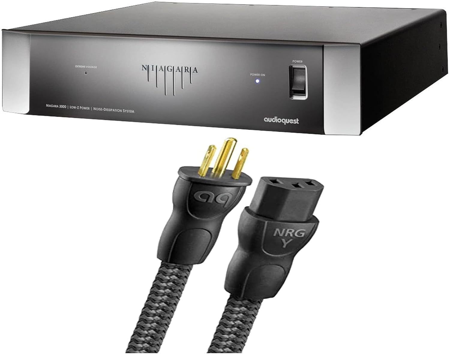 AudioQuest NIAGARA3000USA Low-Z Power Noise Dissipation AC Power Conditioner with an AudioQuest NRGY3US01 1.0M Low-Noise AC Power Cable (2020)