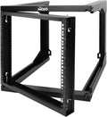 Tecmojo 9U Rack Wall Mount with Swing Gate, 9U Server Rack for 19inch Computer/AV/Data/IT/Media Equipment, Open Frame Server Rack with 24inch Depth, Square&Tapped Holes