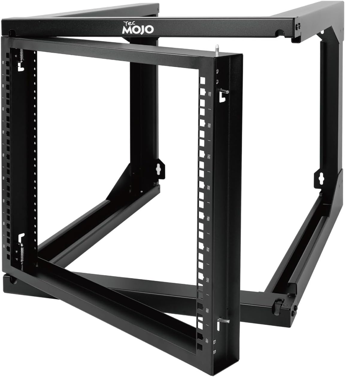 Tecmojo 9U Rack Wall Mount with Swing Gate, 9U Server Rack for 19inch Computer/AV/Data/IT/Media Equipment, Open Frame Server Rack with 24inch Depth, Square&Tapped Holes