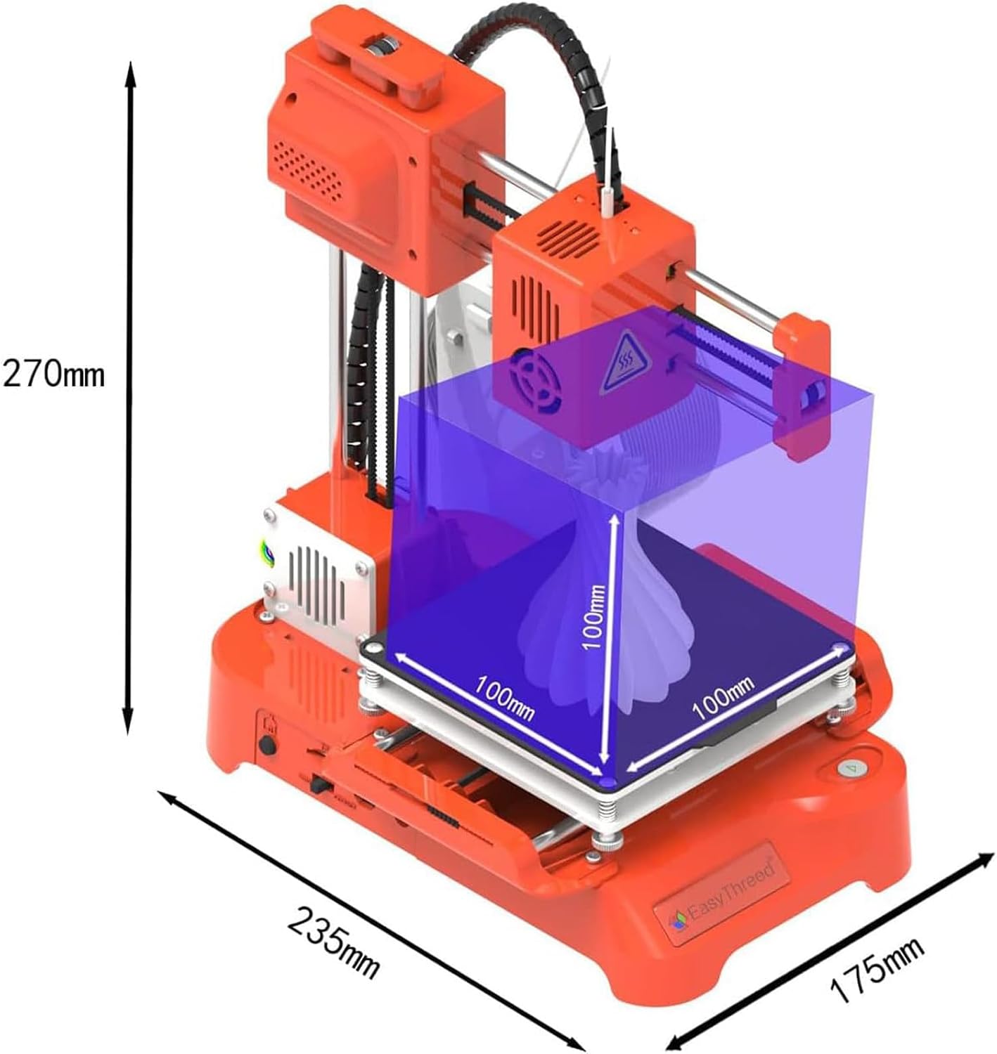 Mini 3D Printer for Kids, K7 Desktop 3D Printer Student 3D Printing Machine No Leveling Required Small Kids 3D Printer with Large Printing Size 100x100x100mm for Kids Student Education Black