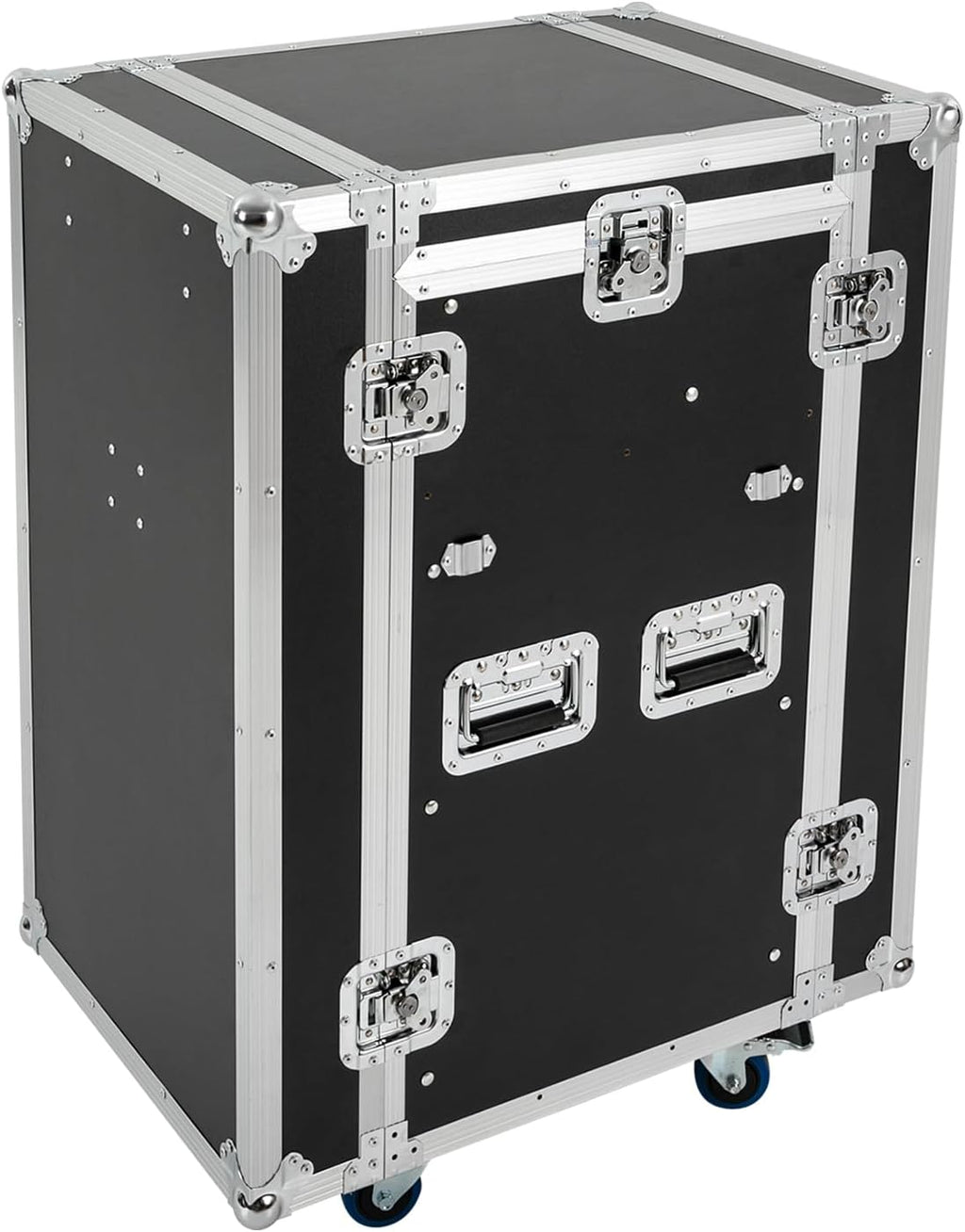 14U PA DJ Rack with 2 DJ Table Tops - Mobile Studio Rack Cabinet With Wheels for Live Sound, Recording Equipment & Network Systems, Heavy Duty Steel Construction - 660Lbs