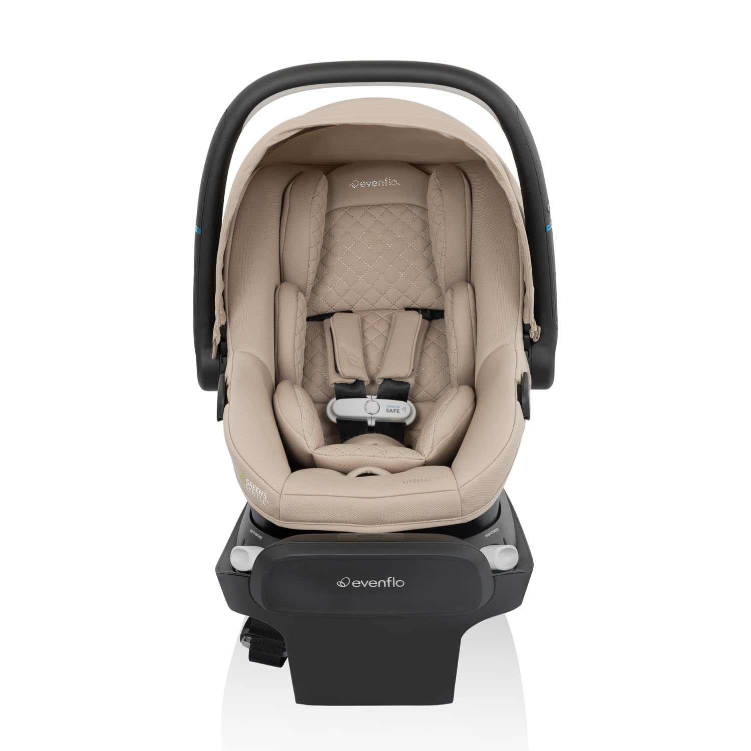 Evenflo Revolve180 LiteMax NXT Rotating Rear-Facing Lightweight Preemie and Infant Car Seat 3-30lbs. with SensorySoothe. Easy Install with Base (Topaz)