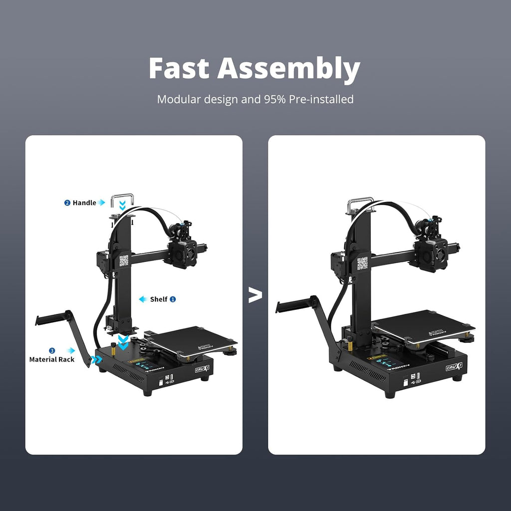 TRONXY Small High Speed 3D Printer, CRUX 1S Desktop Mini 3D Printer for Beginners, Proximal Printhead with Dual-axis Metal Guide, Build Size 7.09x7.09x7.09 inch