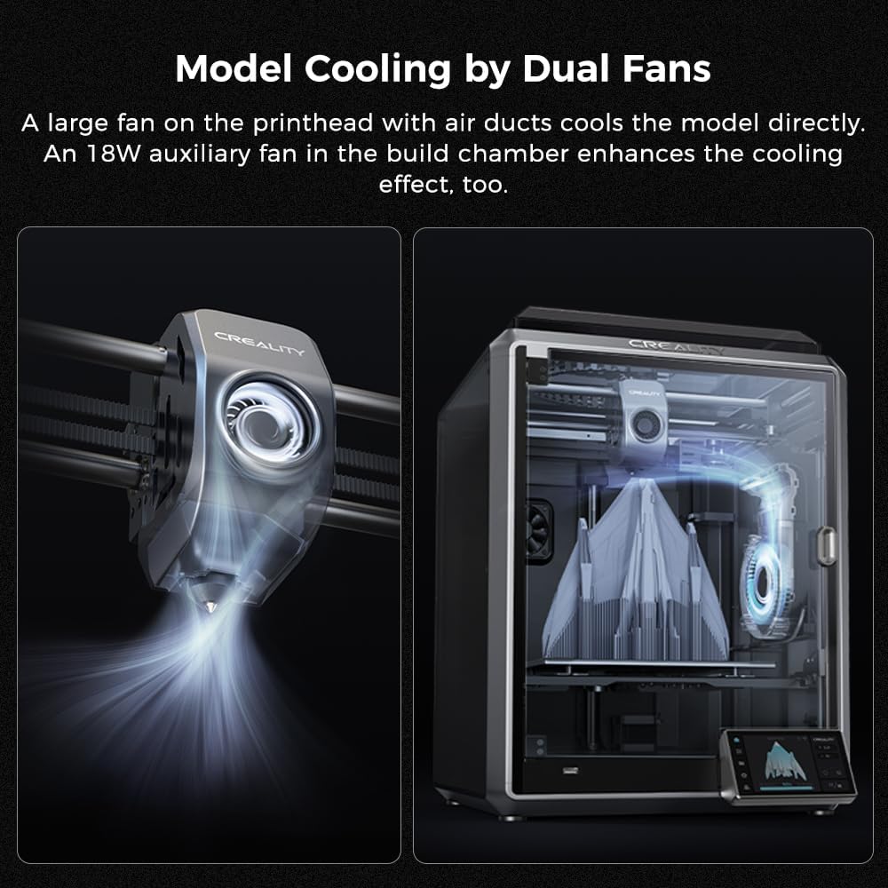 Creality K1 Max 3D Printer with Smart AI Function 600mm/s Printing Speed 20000mm/s² Acceleration, Core XY Structure 11.81x11.81x11.81 inch Large Build Volume Auto Leveling Dual-Gear Extruder