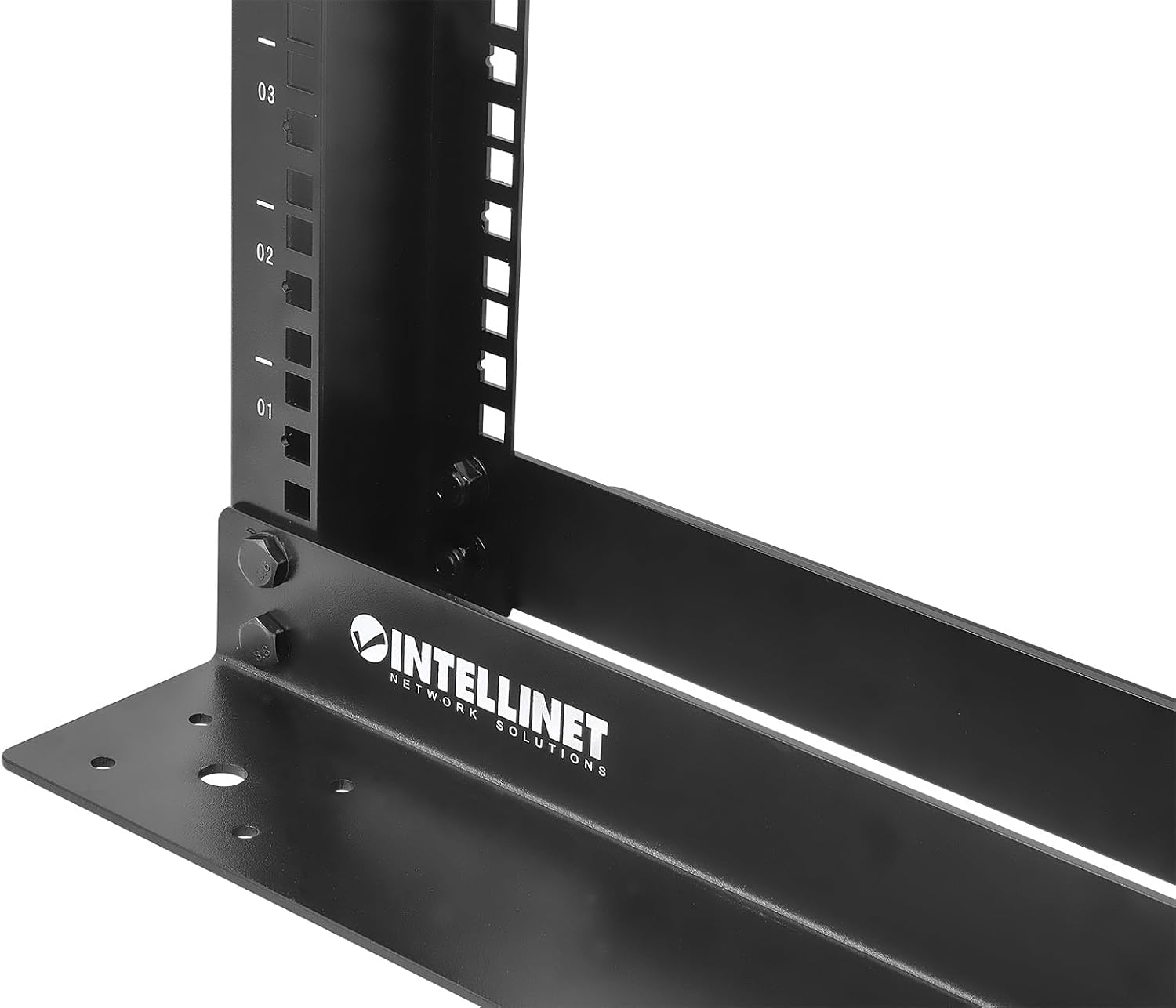 Intellinet 42U 19' 2 Post Open Frame Server Wall Mount Rack - Flatpacked, Antistatic Powder Coated Steel – for IT Network Equipment & AV Devices – 3 Yr Mfg Warranty – 716390