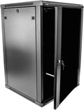Navepoint 18U Deluxe IT Wallmount Cabinet Enclosure 19-Inch Server Network Rack with Locking Glass Door 24-Inches Deep Black