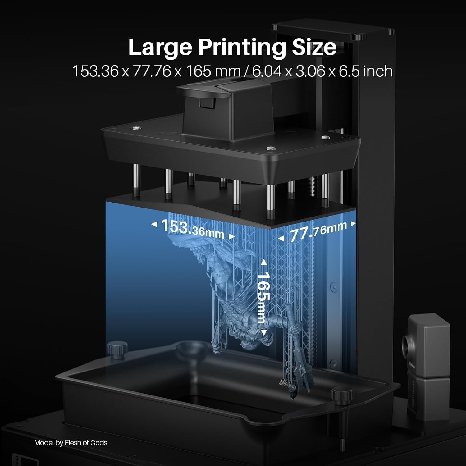 ELEGOO Mars 5 Ultra Resin 3D Printer with 7' 9K Mono LCD, 150mm/h High Speed Printing, Smart Automatic Leveling, Intelligent Detection, WiFi-Transfer, Printing Size of 6.04 × 3.06 × 6.49 inch