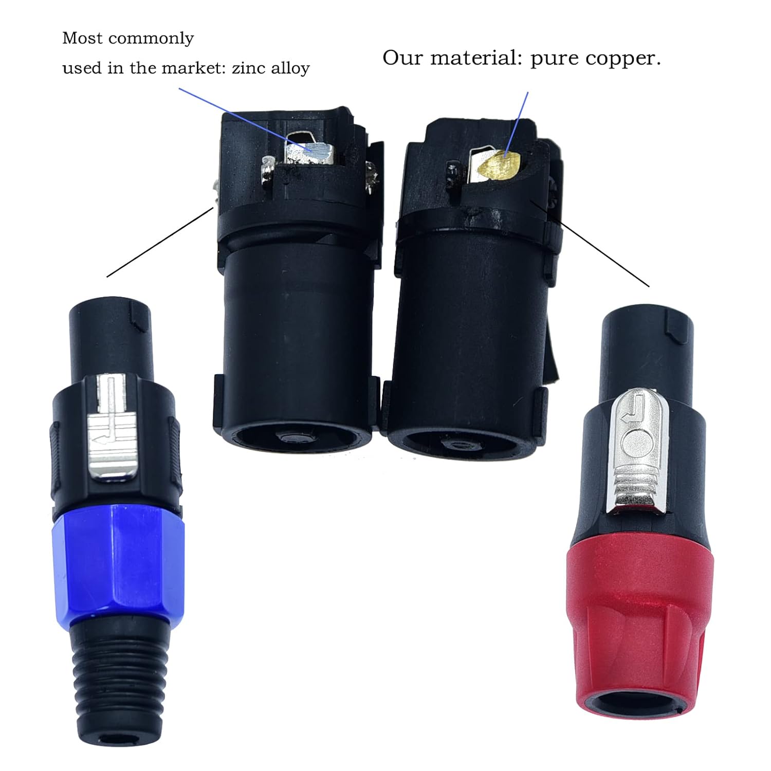 speak on 2Pcs Professional Speakon to 1/4 Inch ts Speaker Cable for pa jack Pair 14 awg Gauge Male Audio port plug Amplifier Connection dj amp Heavy Duty bocina Cord Wire ft with Twist Lock(40 feet)