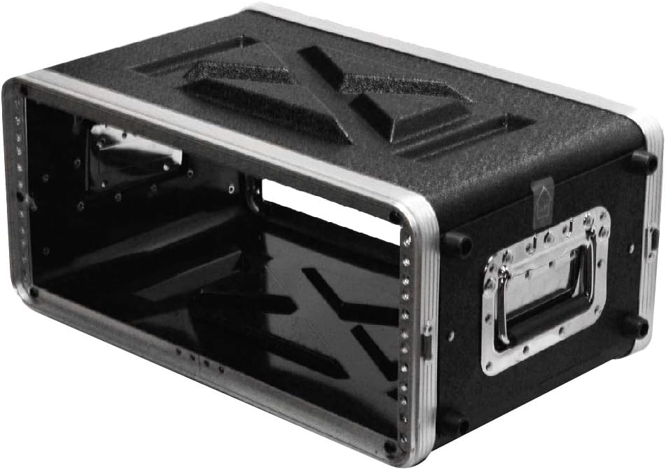 Seismic Audio - SALWR4M - Lightweight 4 Space Mid-Size ABS Rack Case - 4U PA DJ Medium Depth Amp Effects Rack Case