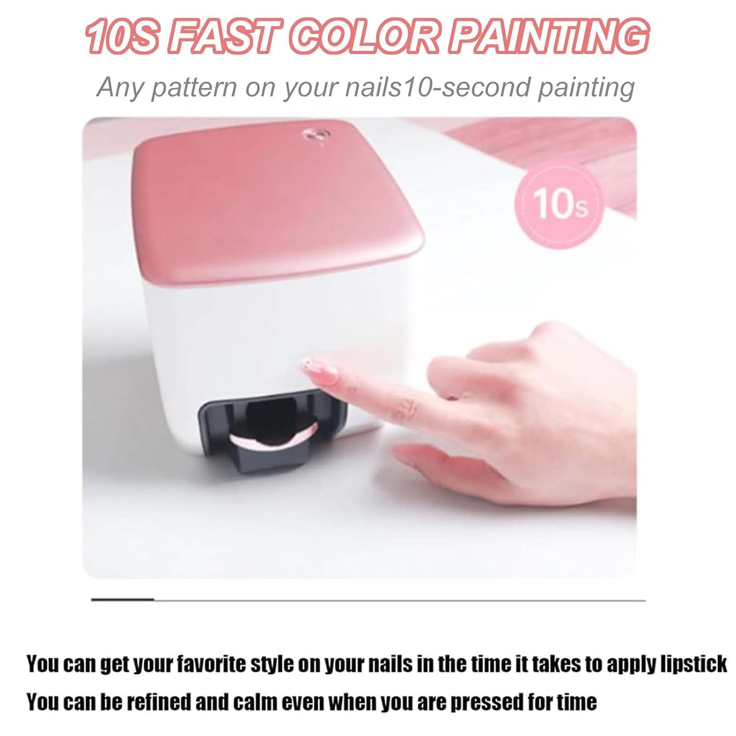 Electric Mini Nail Art Printer,WiFi Connection Control, Automatically Recognize Nail Shape,Fast Drawing in 10S,for Girls' Home Nails