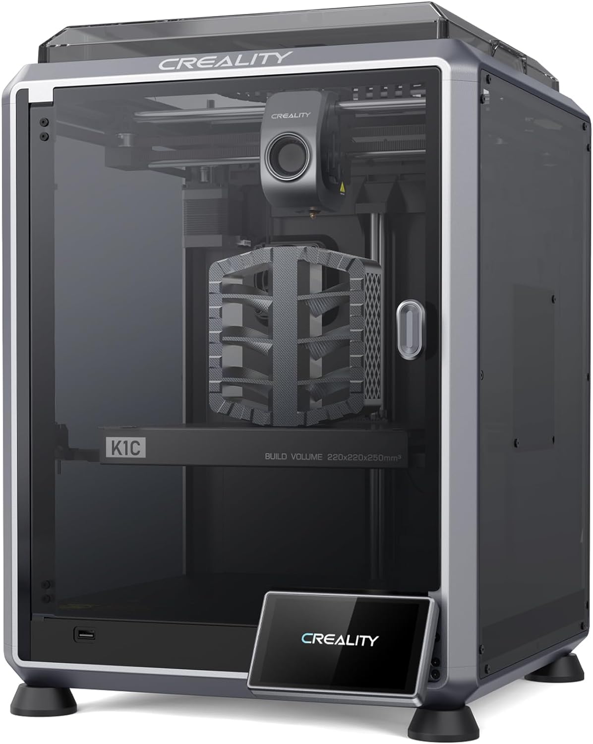 Creality K1C 3D Printer, 600mm/s High-Speed Auto Leveling Clog-Free Robust Direct Extruder K1 SE Upgraded 3D Printer with AI Camera 300°C Printing Silent Mode Support Carbon Fiber Filaments