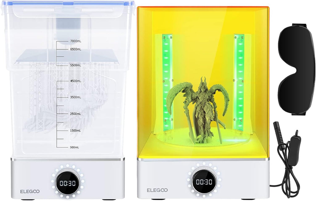 ELEGOO Mercury XS Bundle Wash and Cure Station with Handheld UV Curing Lamp Suitable for Saturn Mars MSLA 3D Printers