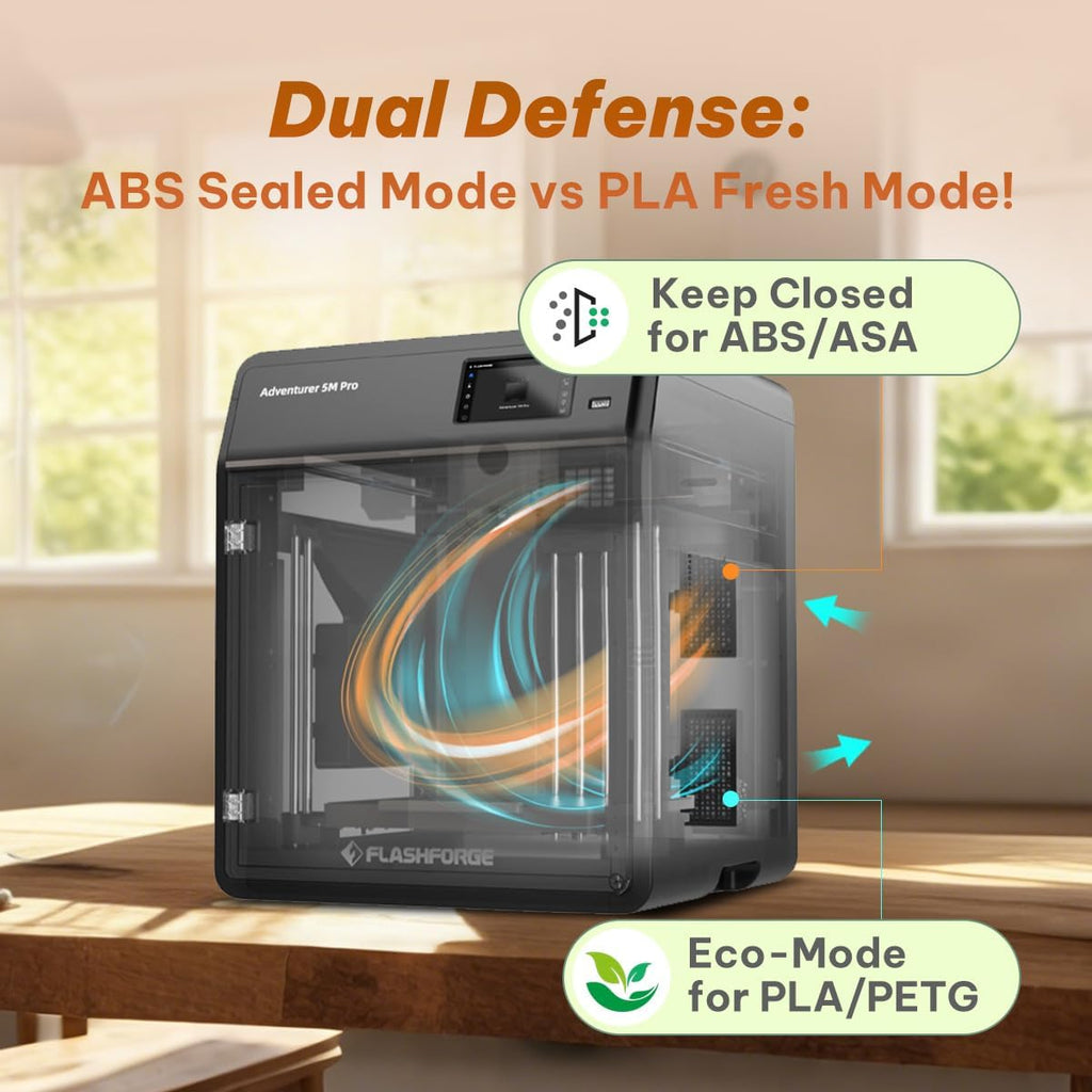 FlashForge Adventurer 5M Pro 3D Printer - 600mm/s Ultra-Fast Printing, Auto Leveling, Dual Filtration, Enclosed & Silent (50dB), 220x220x220mm Build Volume