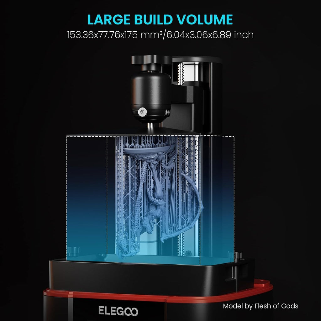 ELEGOO Mars 4 MSLA 3D Printer with 7' 9K Monochrome LCD, UV Resin Photocuring Printer, Multiple Print Modes, Printing Size of 6.04 × 3.06 × 6.89 inches