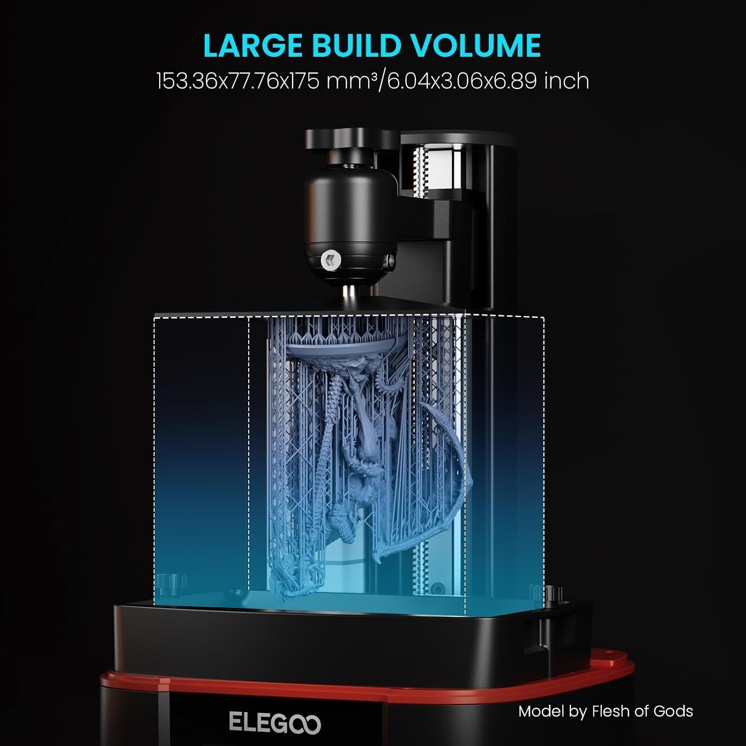 ELEGOO Mars 4 MSLA 3D Printer with 7' 9K Monochrome LCD, UV Resin Photocuring Printer, Multiple Print Modes, Printing Size of 6.04 × 3.06 × 6.89 inches