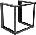AEONS 9U Open Frame Wall Mount 19-Inch IT Network Server A/V Equipment Rack 16' Depth 12-24 Threaded 2-Post Mounting, Black