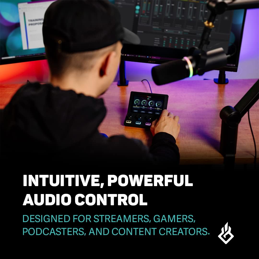 BEACN Mix Create Audio Mixer for PC & Mac | For Content Creators, Gaming & Podcast, PC Audio Mixer with C USB for Twitch & YouTube | Essential Streaming Accessories (Dark)