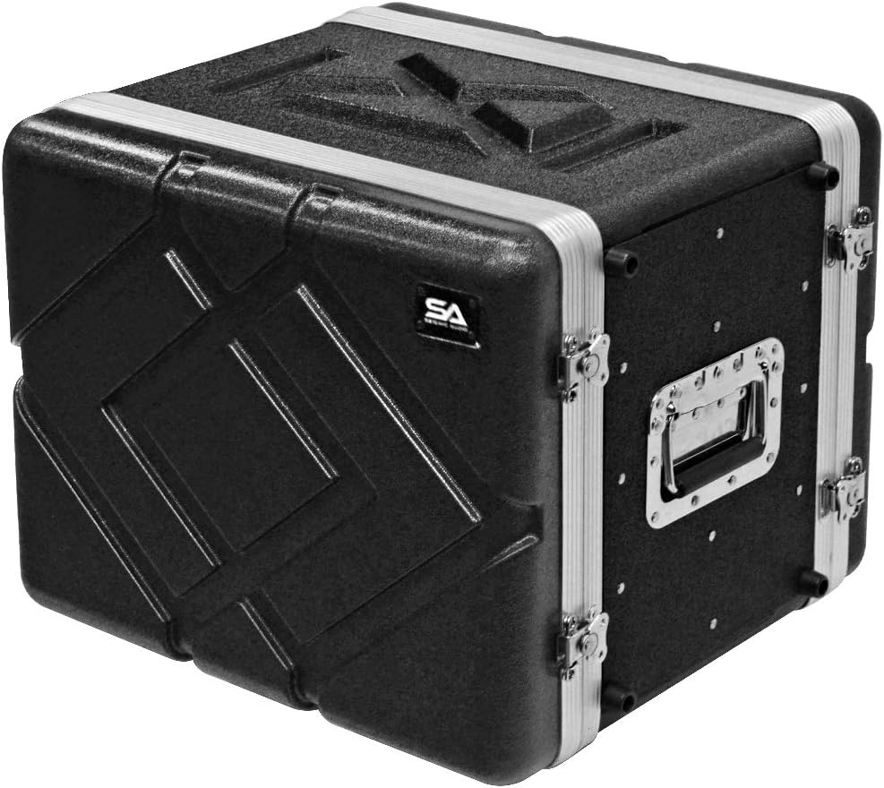 Seismic Audio - SALWR8M - Lightweight 8 Space Mid-Size ABS Rack Case - 8U PA DJ Medium Depth Amp Effects Rack Case