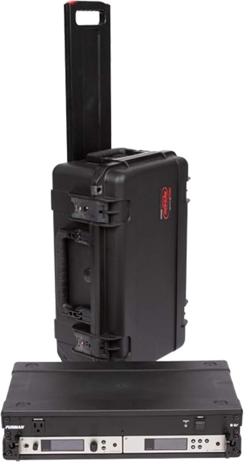 SKB iSeries 2U Shallow Fly Rack, Waterproof Polypropylene Hard Case with Durable Latches for Travel and Storage, Ideal for Musicians, 9 Inch, Black