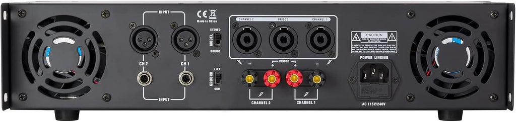 Gemini Professional 500W 2-Channel Power Amplifier – PA & DJ Power Amp with XLR/RCA Inputs, Bridge Mode, Cooling Fan, Clip Limiter, Speakon Outputs, Rackmount Pro Audio Amplifier (XGA-3000)