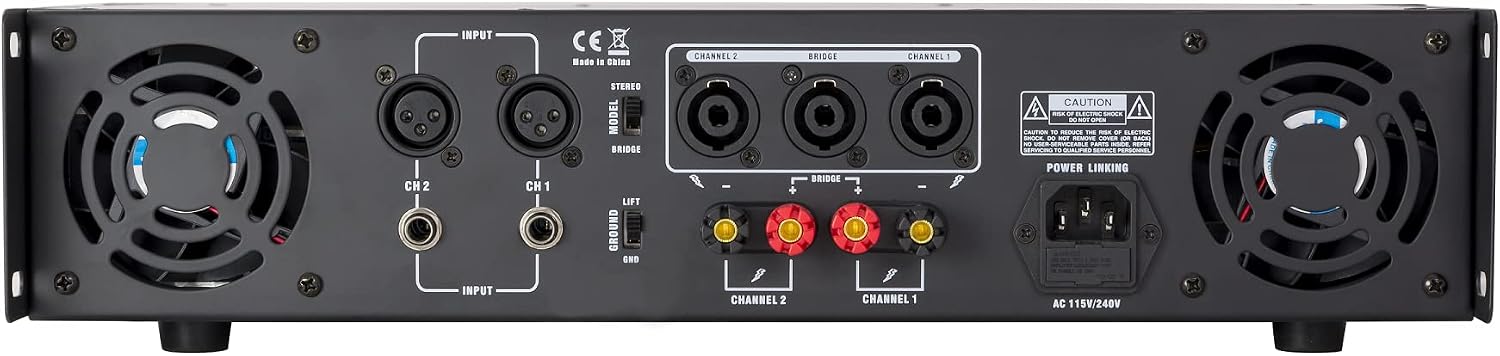 Gemini Professional 500W 2-Channel Power Amplifier – PA & DJ Power Amp with XLR/RCA Inputs, Bridge Mode, Cooling Fan, Clip Limiter, Speakon Outputs, Rackmount Pro Audio Amplifier (XGA-3000)