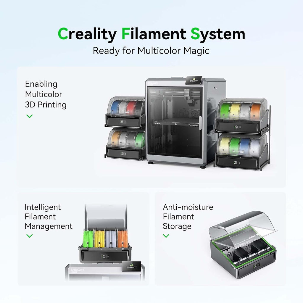 Creality CFS Multi Color 3D Printer Automatically Filament System, Anti-Moisture Filament Storage, Supports 4 Parallel Devices for 16 Color Printing, Compatible with K2 Plus/Hi Series 3D Printer