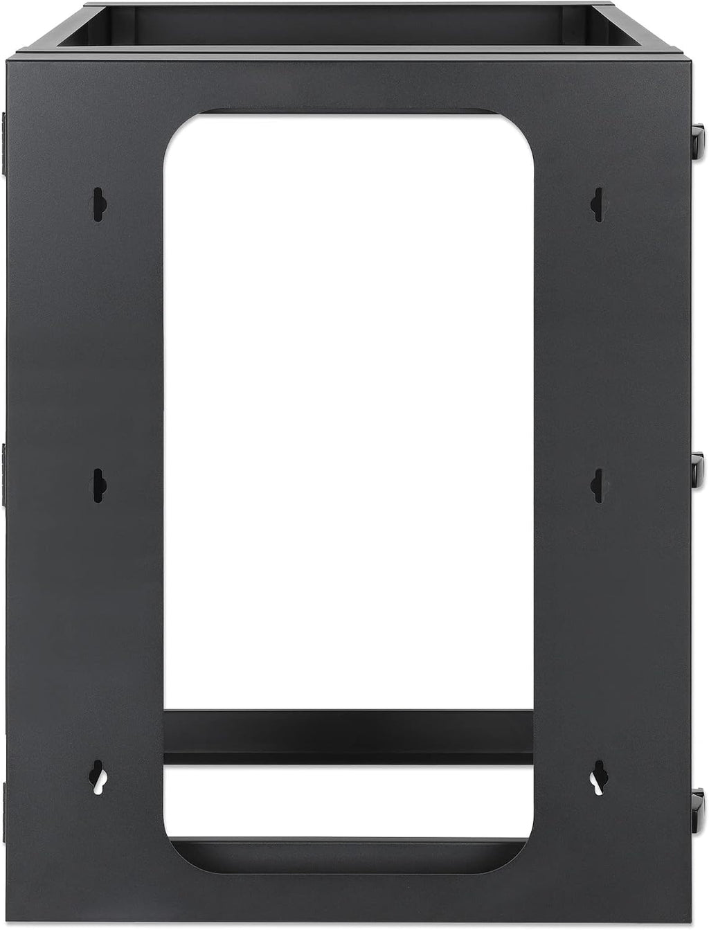 Intellinet 12U 19' 4 Post Open Frame Wall Mount Rack - 180 Degree Gate Swing, Pre-Assembled, Antistatic Powder Coated Steel – for IT Network Equipment & AV Devices – 3 Yr Mfg Warranty – 716055
