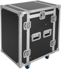10U PA DJ Pro Audio Rack Road Case, Heavy-Duty DJ Work Table Rolling Studio Equipment Cabinet, Amplifier Mixer Storage Stand for Dj/Pro Audio/Network Gear Storage (10U)