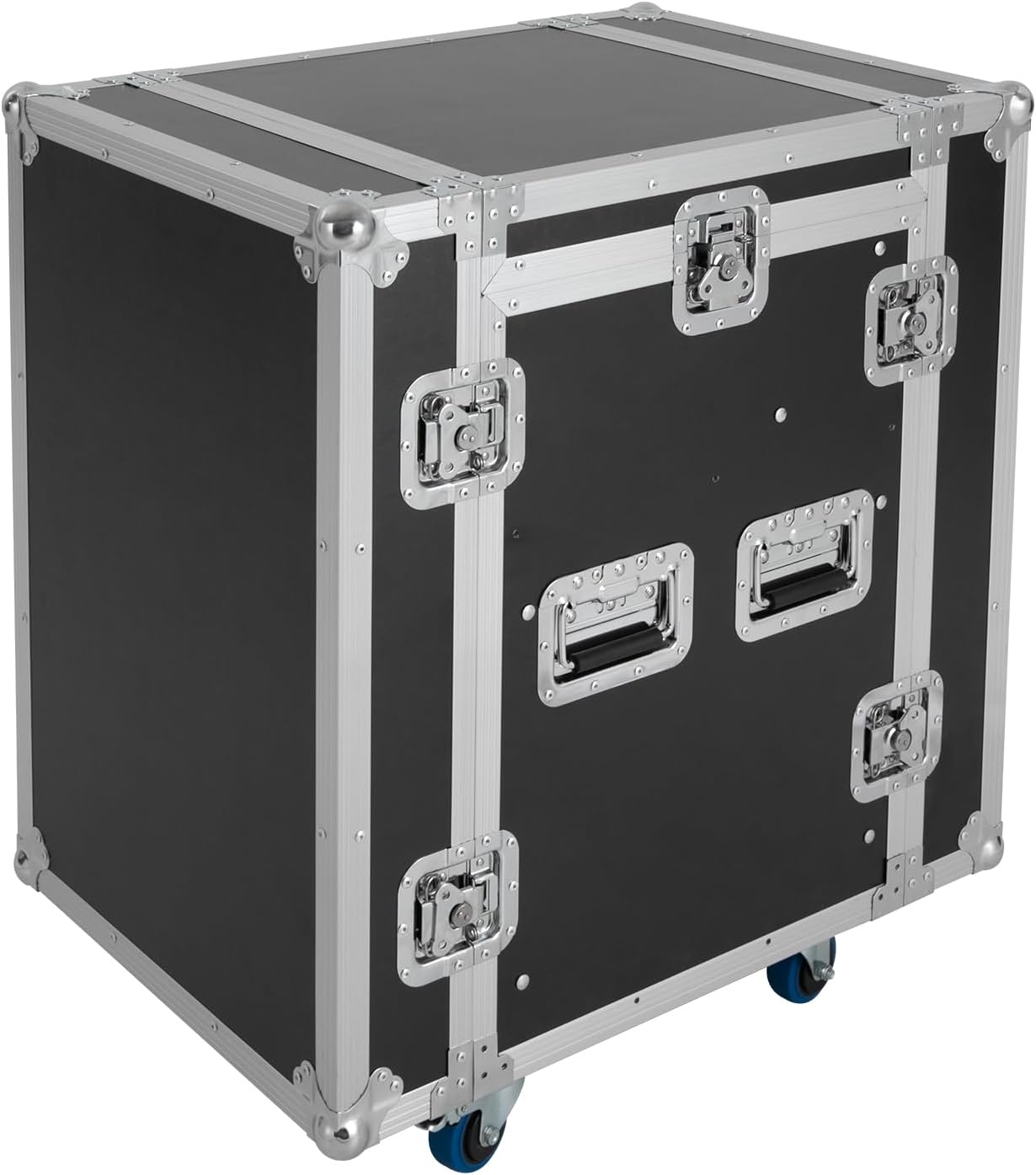 10U PA DJ Pro Audio Rack Road Case, Heavy-Duty DJ Work Table Rolling Studio Equipment Cabinet, Amplifier Mixer Storage Stand for Dj/Pro Audio/Network Gear Storage (10U)