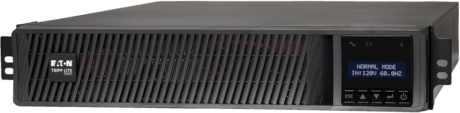 Eaton Tripp Lite Series SMART1000RMXL2U 1500VA Rack Mount UPS Battery Backup, Pure Sine Wave, 1000W, Extended Run & Network Card Option, 8 Outlets, 120V, AVR, Uninterruptible Power Supply