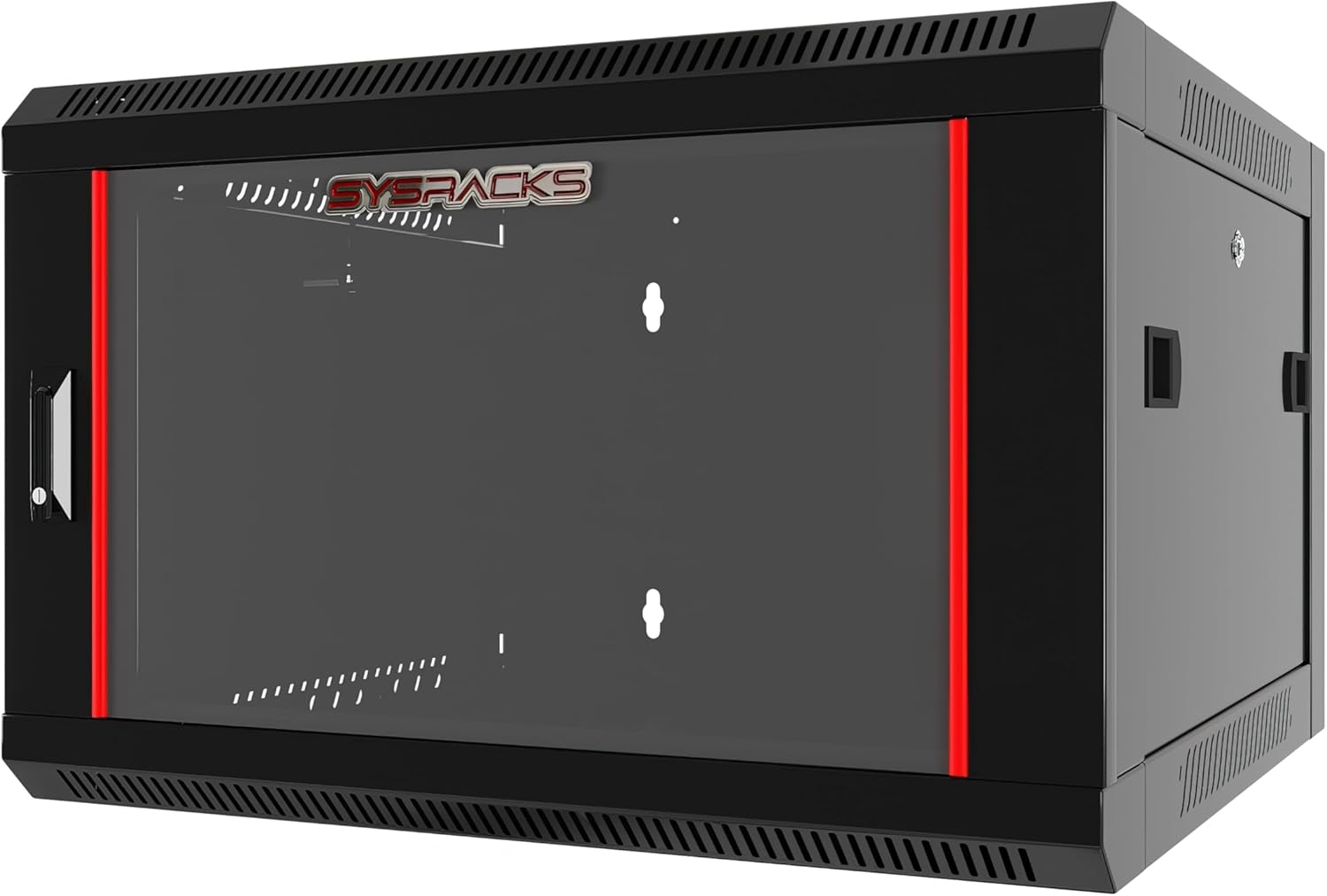 Sysracks 6U Wall Mount Server Rack Cabinet, 19' Network Enclosure, 24' Deep, Locking Glass Door, Custom-Ready IT Rack