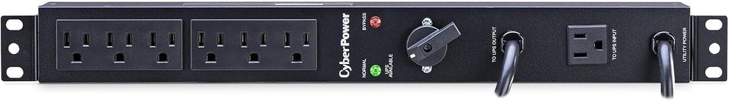 CyberPower MBP15A6 Maintenance Bypass PDU, 120V/15A, 6 Outlets, 1U Rackmount Black