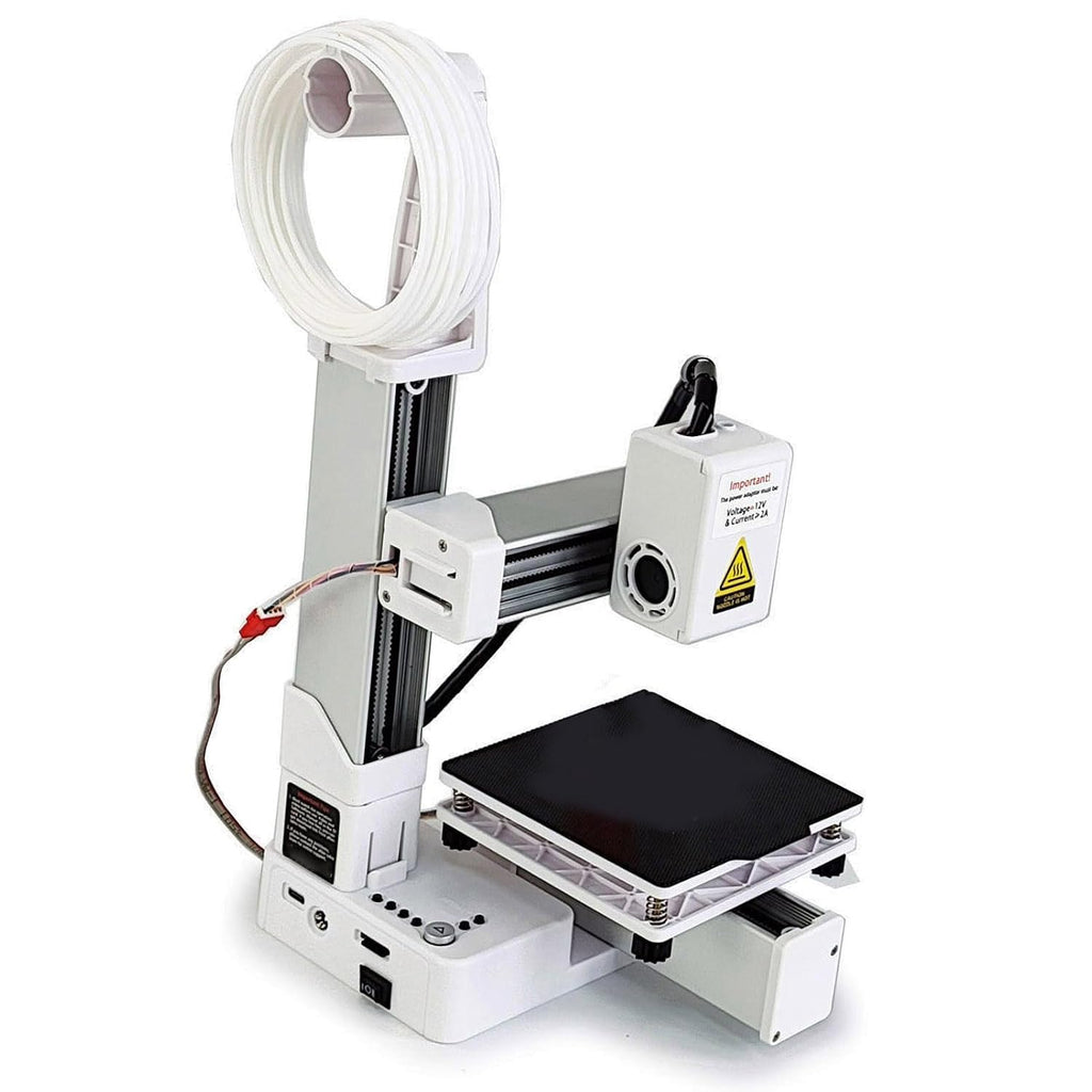 High Accuracy 3D Printer, Beginner Friendly, Compact Size, Fast Heating, Educational Tool, Robust ABS Material, Small 3D Printer with 100x100x100mm Printing Size (White)