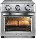 VAL CUCINA 6-in-1 Air Fryer Toaster Oven Combo, Compact 12.7 QT Small Countertop Convection Oven, Fits 9' Pizza & 4 Toast, Hexagon Hybrid Heating, Enamel Baking Pan
