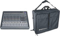 Rockville Bundle: RPM1470 14 Channel 6000w Powered Mixer w/USB, Effects/14 XDR2 Mic Pres Bundle with BP-MIX2621 Padded Mixer Bag Semi Rigid, Interior Straps 26'x21'x 8.5' (2 Items)