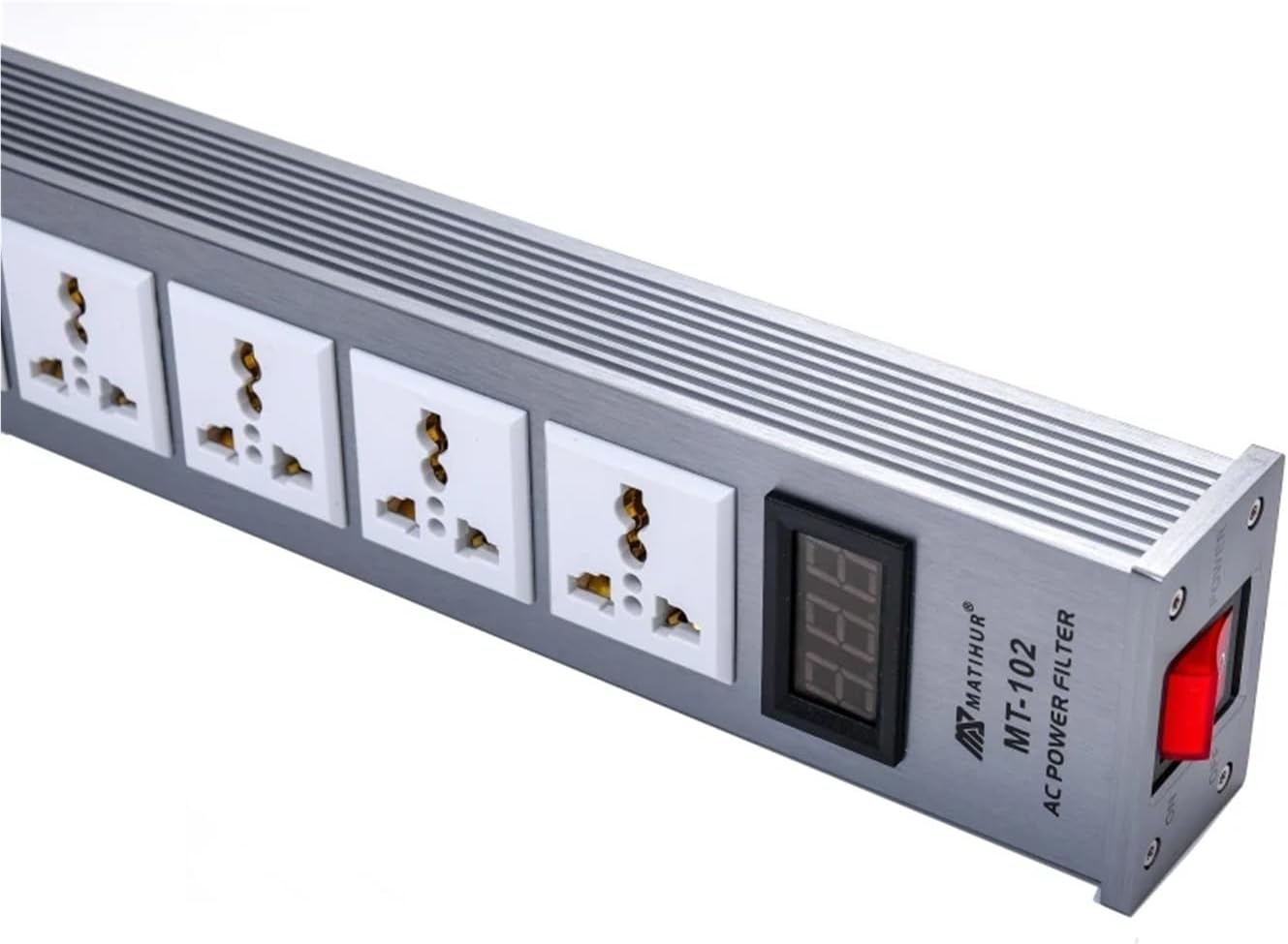 1PCS MT-102 Audio Noise AC Power Filter Power Conditioner Power Purifier Surge Protection with EU Outlets Power Strip HiFi(Black EU Power line)