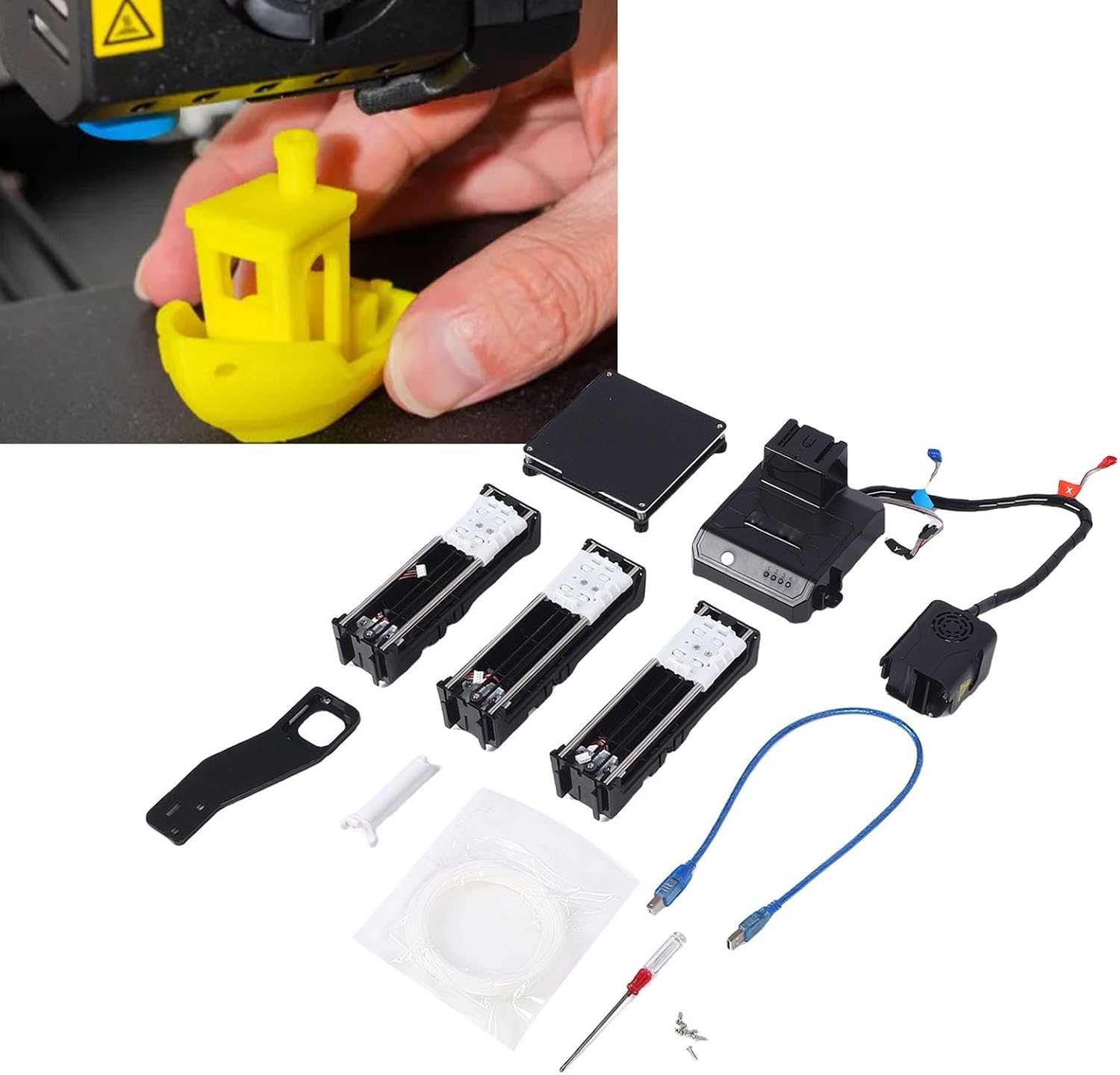 Gonetre Entry Level Beginners 3D Printer Fast Heating 4x4x4in Building Size 32 Bit 64 Bit 3D Printing Machine Beginner Friendly Mini Printer for Kids and Hobbyists (US Plug)