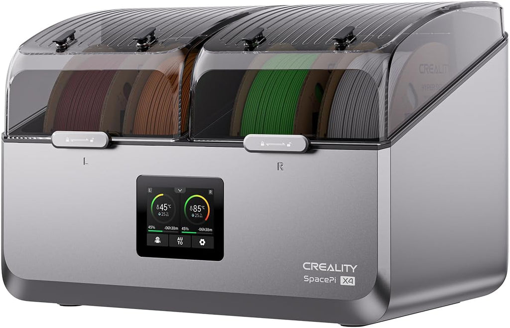 Creality Space Pi X4 Filament Dryer, 4 Spools 3D Printer Filament Dryer Box with 360° Hot-Air Circulation, Dual Independent Heating Chambers for 1.75/2.85mm PLA, PETG, ABS, Nylon