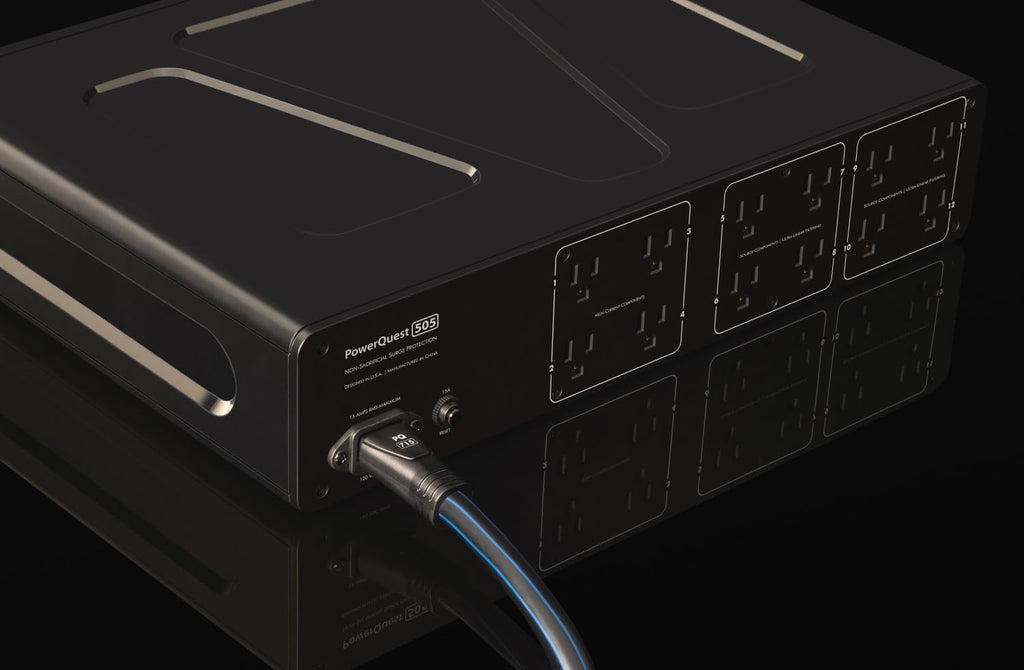 AudioQuest PQ505NA PowerQuest 505 12 Outlet Surge Protector with an AudioQuest NRGY3US01 1.0M Low-Noise AC Power Cable (2023)
