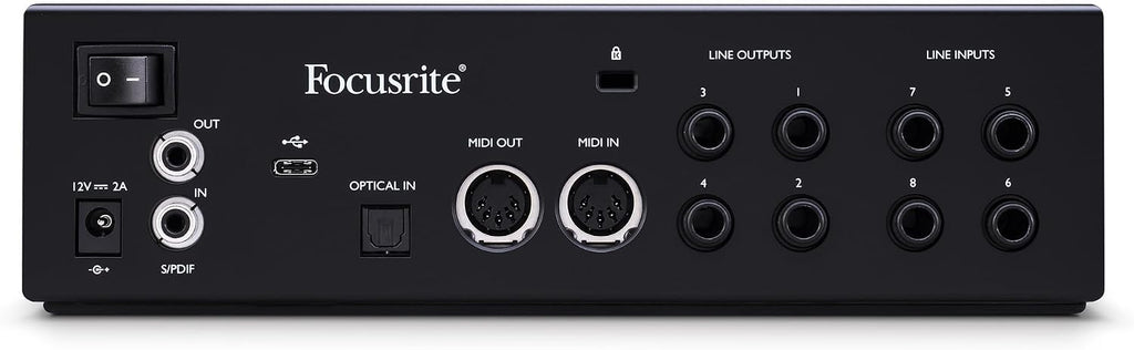 Focusrite Clarett Plus 4Pre 18-In and 8-Out Audio Interface Bundle with Headphones, 25-Feet XLR Microphone Cable (4-Pack), and TRS Cable (2-Pack) (8 Items)