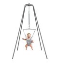 Jolly Jumper Elite (Grey) Baby Exerciser - Sturdy Frame, 6 ft Tall Stand Baby Jumper, Indoor and Outdoor Exercise Saddle Seat, Adjustable Height, for Infants up to 28 lbs