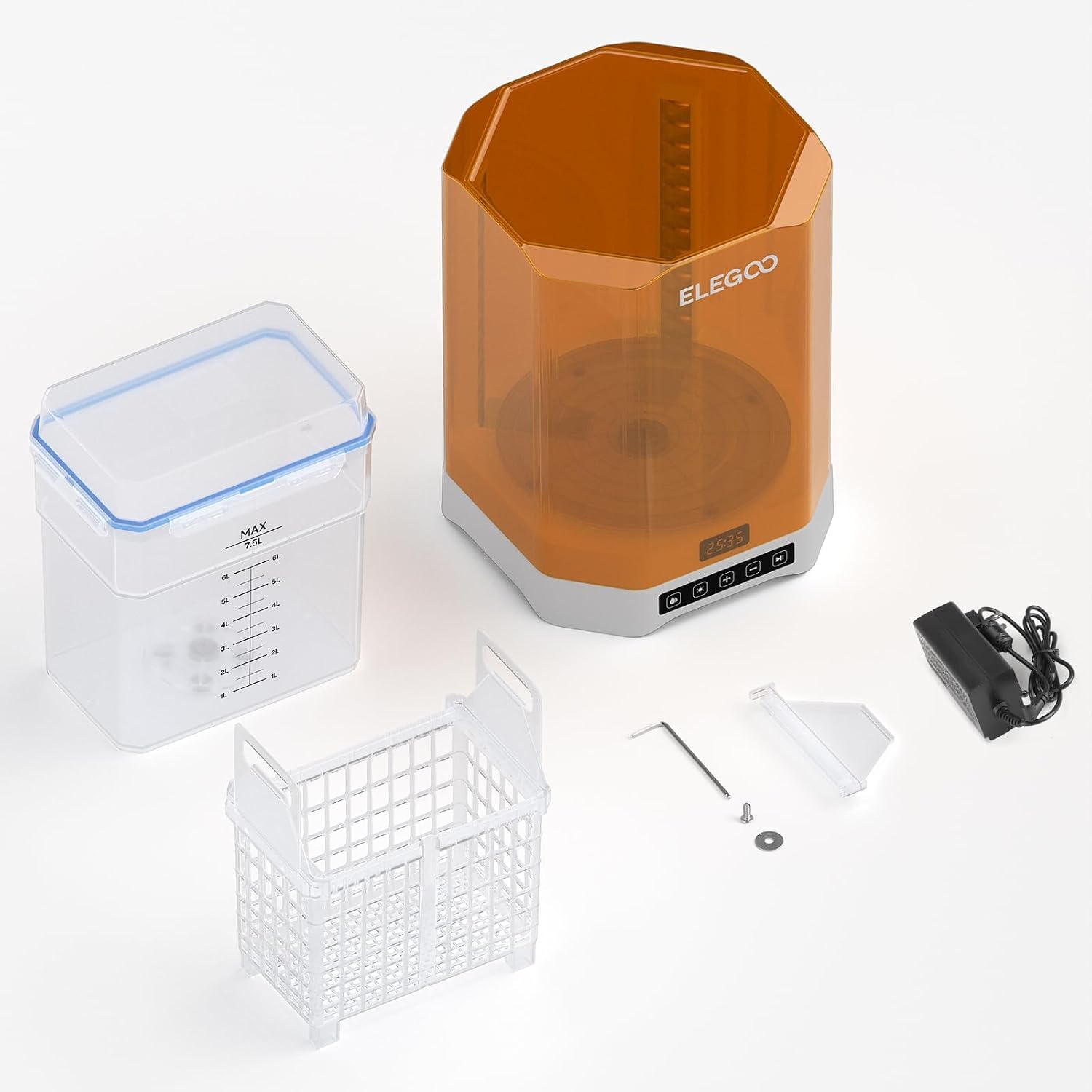 ELEGOO Mercury Plus V3.0 Wash and Cure Station, 7.5 L Large Capacity, Compatible with Mars Saturn Photon Halot MSLA LCD DLP 3D Printers, Washing Size of 9.05'×5.31'×10.24'