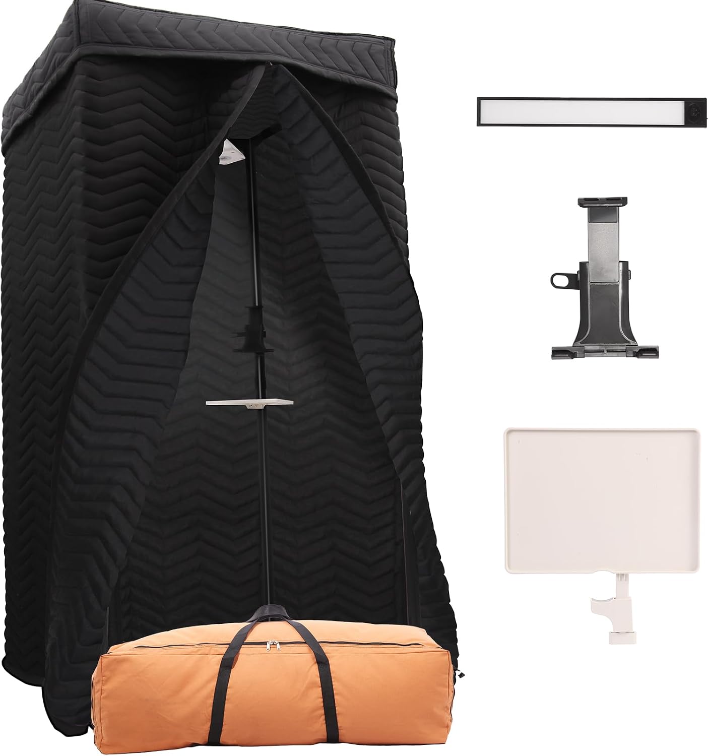 Portable Vocal Booth for Home Studio, Echo-Free Recording Booth for Voice Over, Podcast & Singing, 360° Reverb Isolation with Acoustic Blankets for Studio-Grade Sound