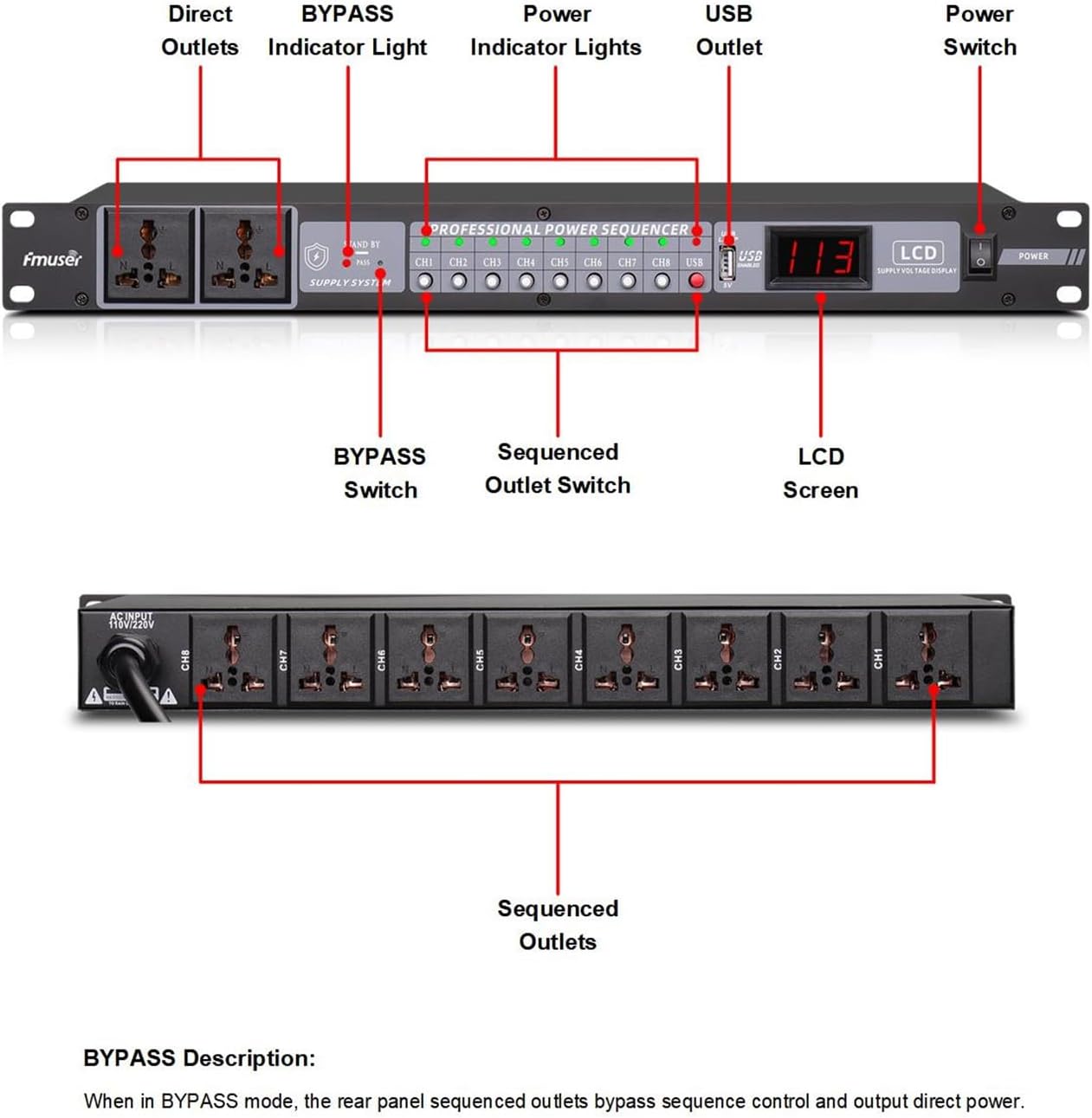 6U Open Frame Network Rack and 10-Outlet Power Sequencer Conditioner Bundle, Ideal for Audio, Networking, Studio, and Home Theater Equipment