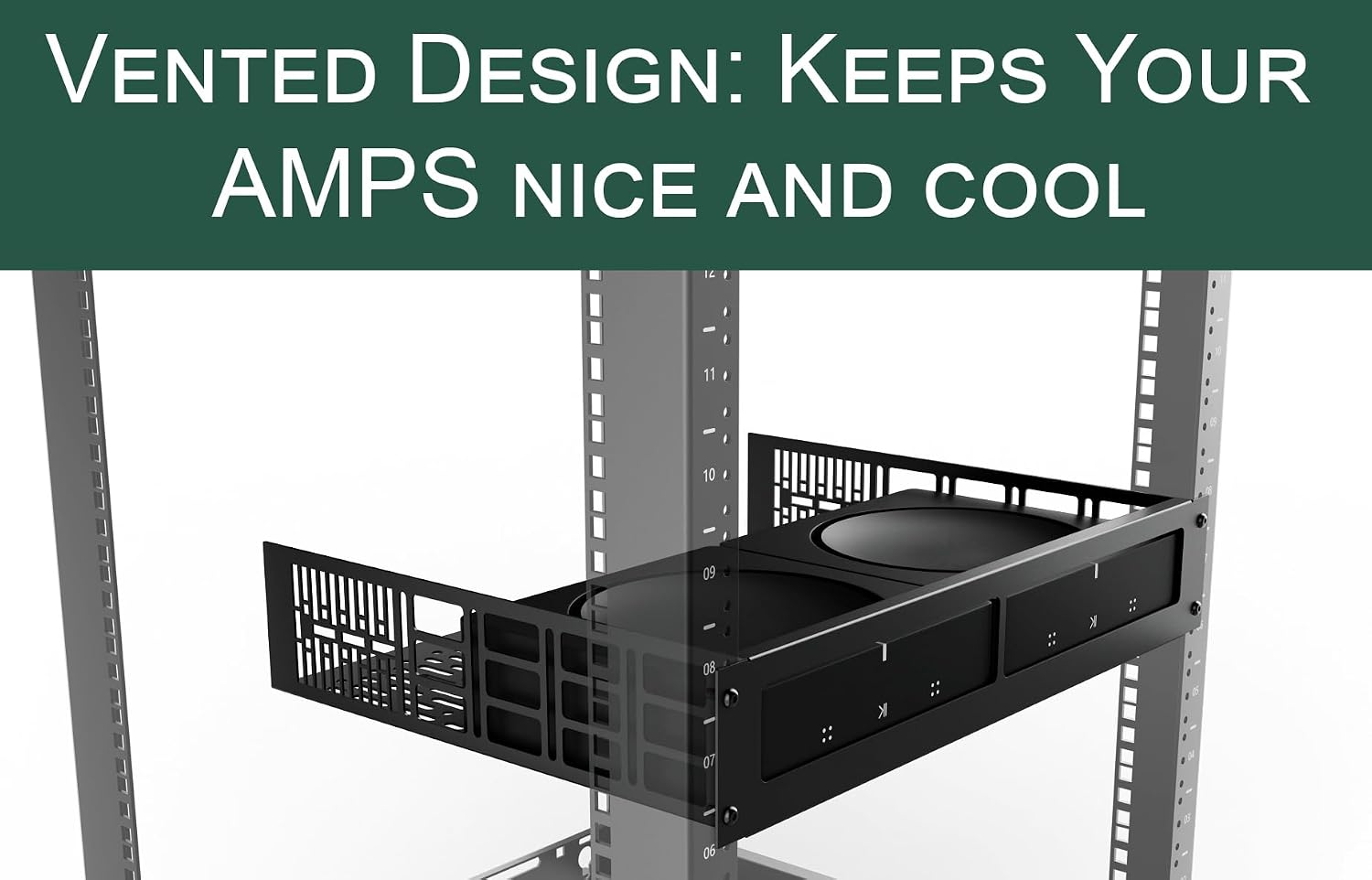 ynVISION.DESIGN Custom Rack Shelf Compatible with SONOS AMP | Rack Mountable (Pack of 2)