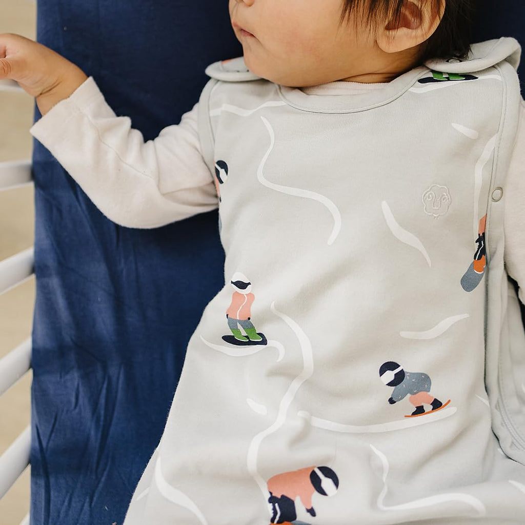 Woolino 4 Season Ultimate Baby Sleep Sack – Merino Wool & Organic Cotton Baby Sleep Bag, Universal Size Wearable Blanket, Adjustable Sleep Sack for Baby 2–24 Months - Snowboarder