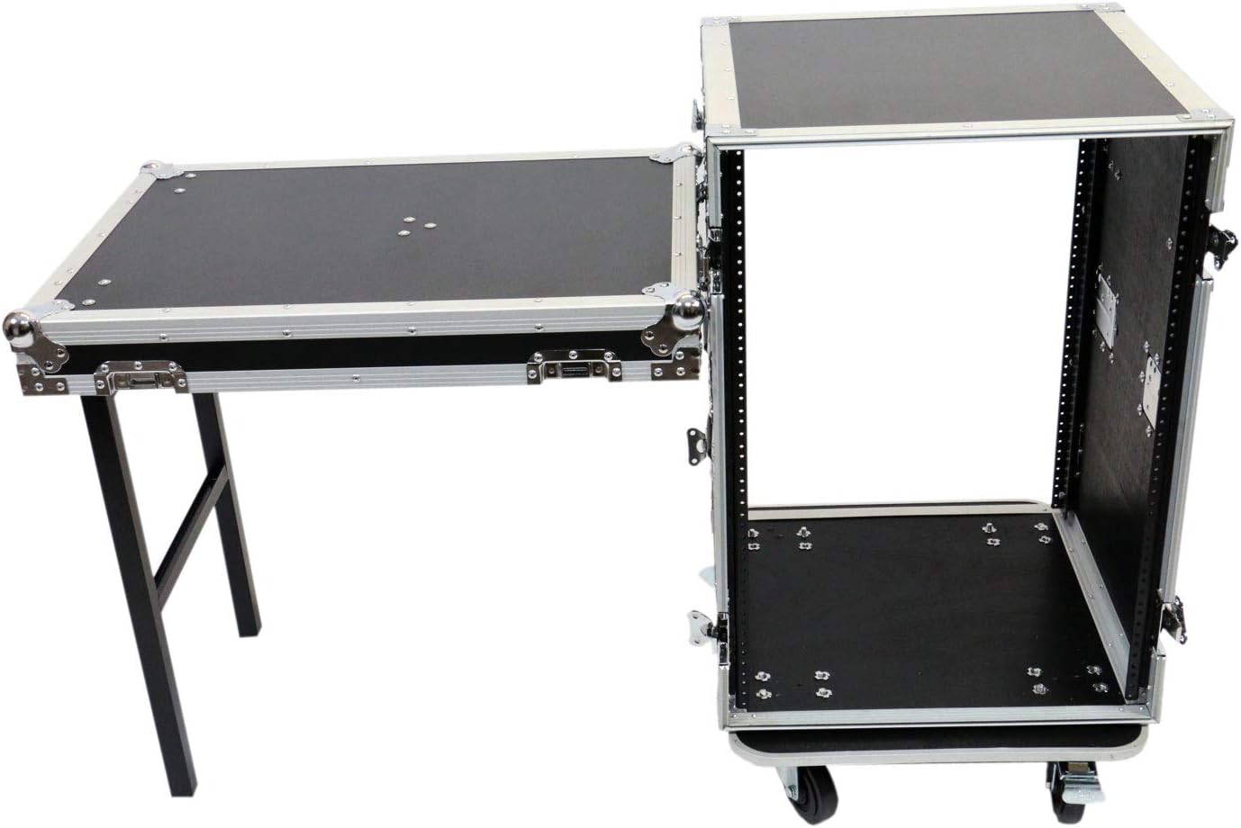 OSP Cases | ATA Road Case | 16-Space Amp Rack | 20' Deep | Standing Lid Table | RC16U-20SL